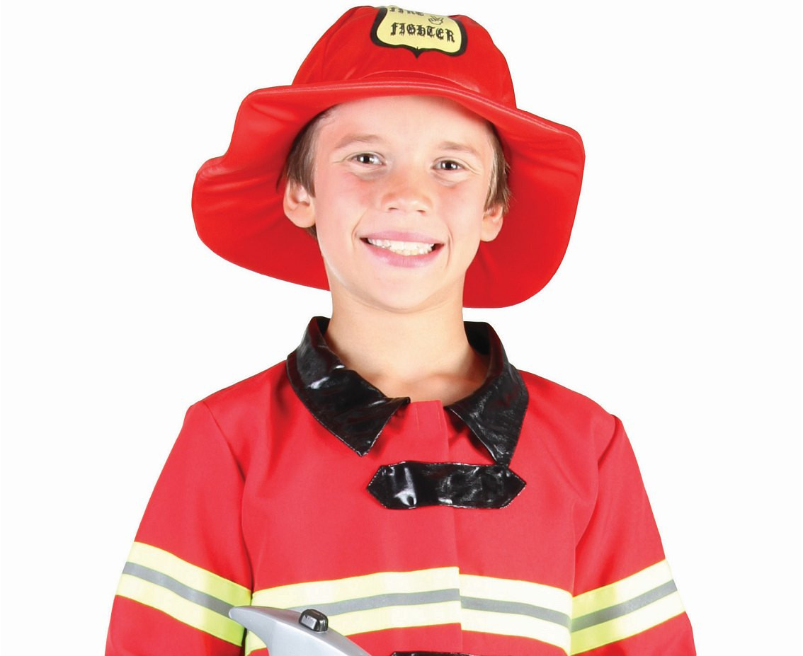 Role play-set for kids Red Firefighter (jacket, pants, hat), size 110/120 cm